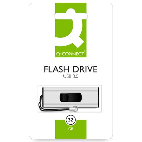 Chiavetta USB Q-Connect Super Speed 3.0 argento/nero 32 GB KF16370